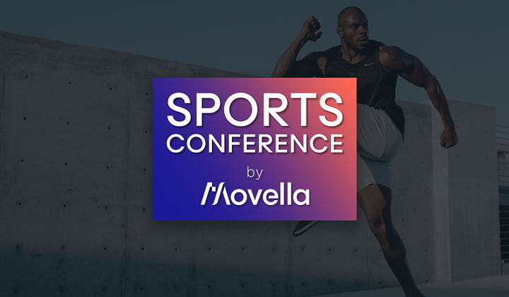 Image of Sports Conference logo and athlete